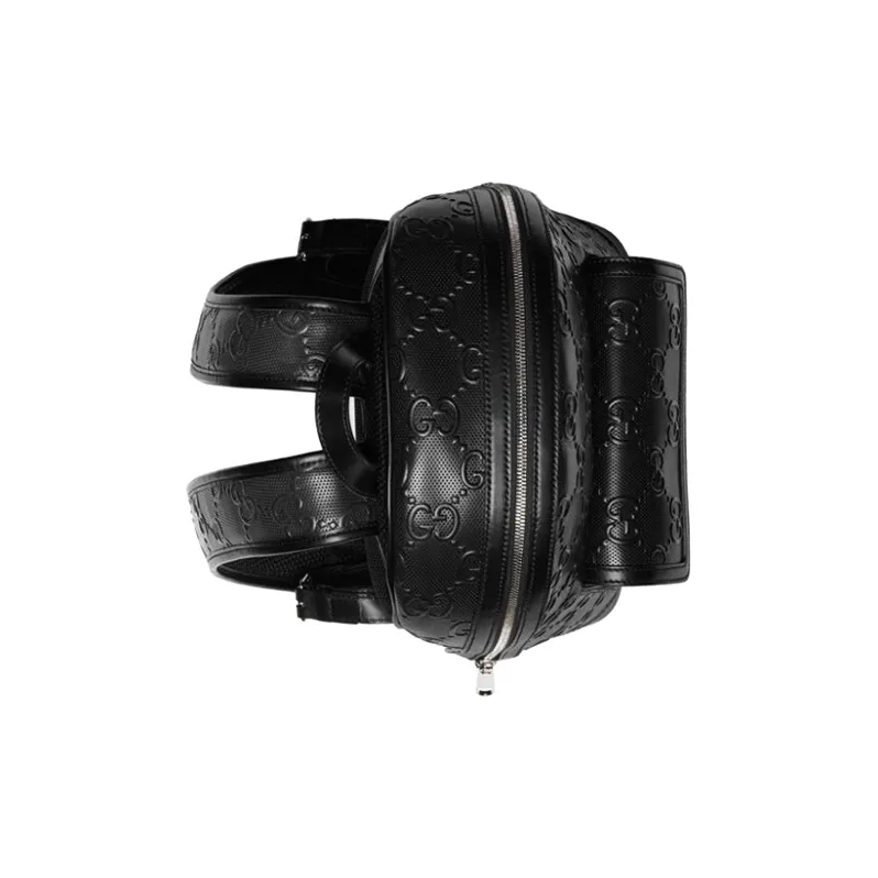 GUCCI Leather Backpack Unisex Black-4