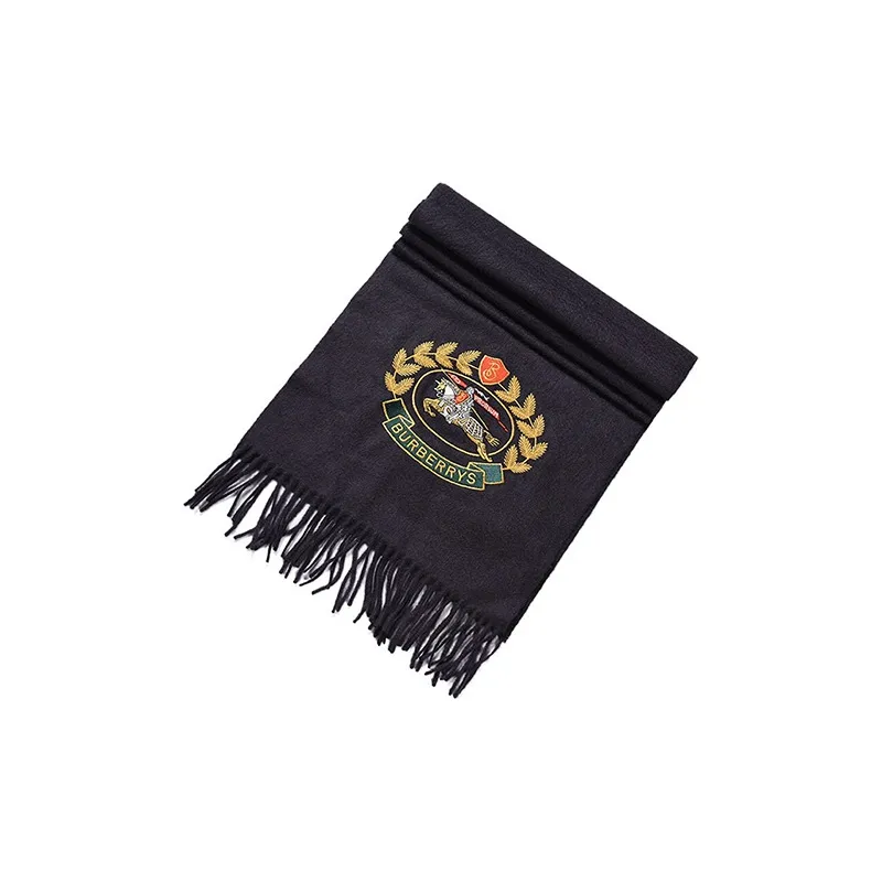 Burberry Knit Scarves Unisex Navy Blue-1