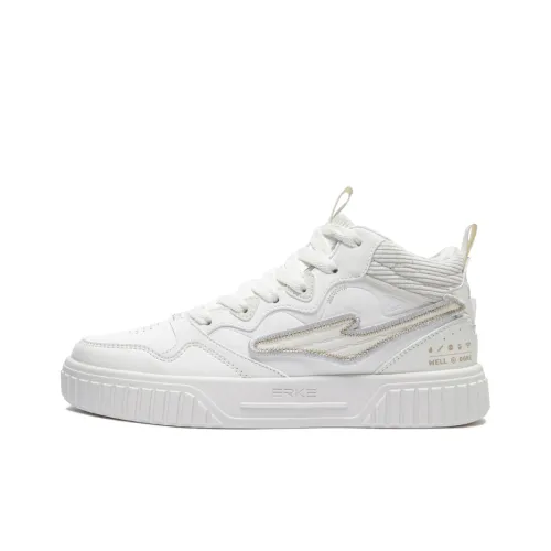 Honor Of Kings X Erke Skateboard Shoes Women's Mid-Top Ivory/White Dew Gray