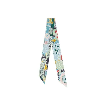 HERMES Silk Scarves Women's Dark Blue
