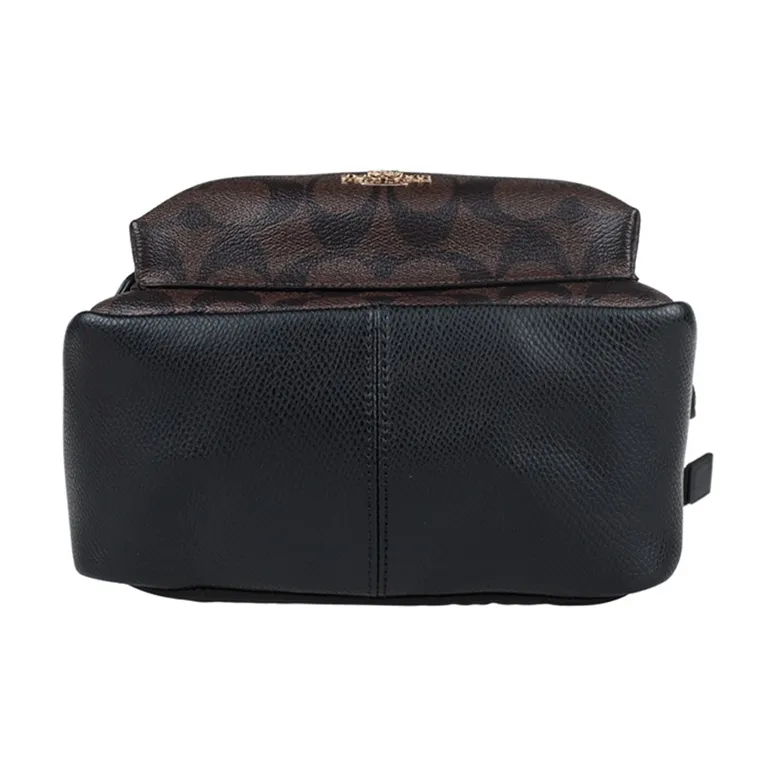 COACH Charlie PVC Backpacks Backpack Small Size Women's Black & Dark Brown Monogram-4