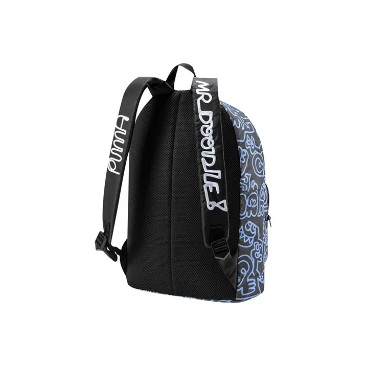PUMA Mr Doodle Collaboration Fabric Backpack Unisex Black/Blue-1