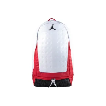 Jordan Cow Leather Backpack Regular Unisex Red White