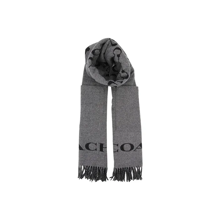 COACH Knit Scarves Unisex Black-2