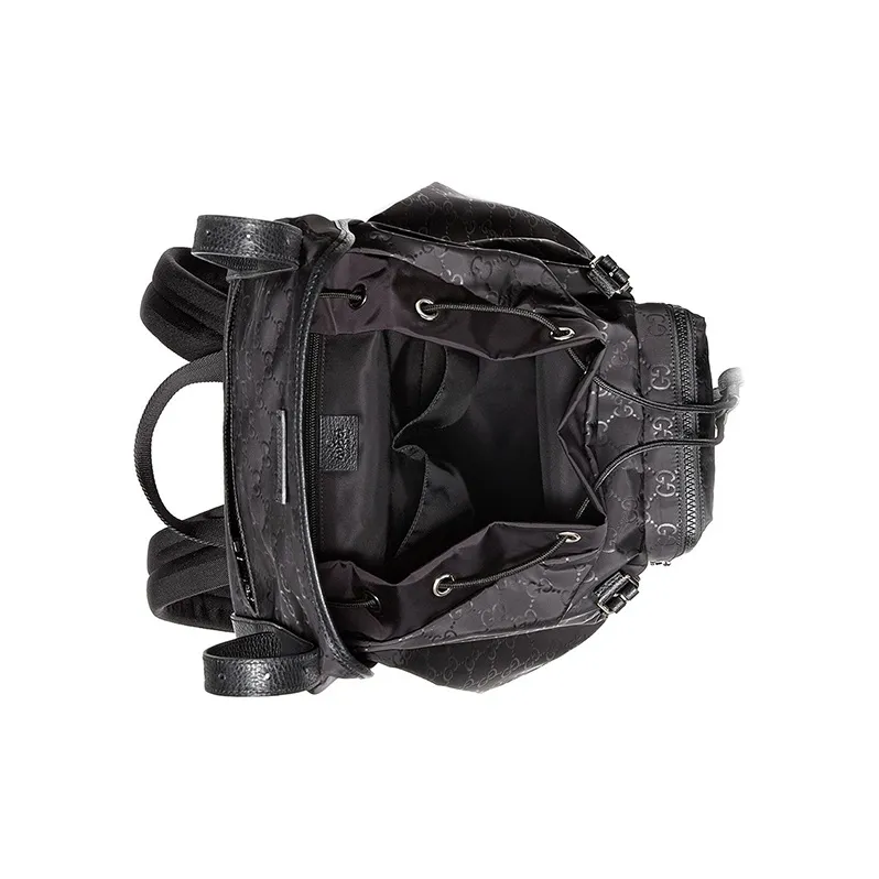 GUCCI Nylon With Leather Backpack Men's Black-5