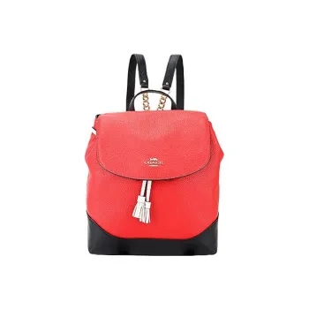 COACH Elle Leather Backpack Small Size Women's Red