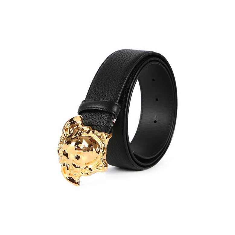 FANSIZHE Leather Belts Men's Black Width  4cm-2