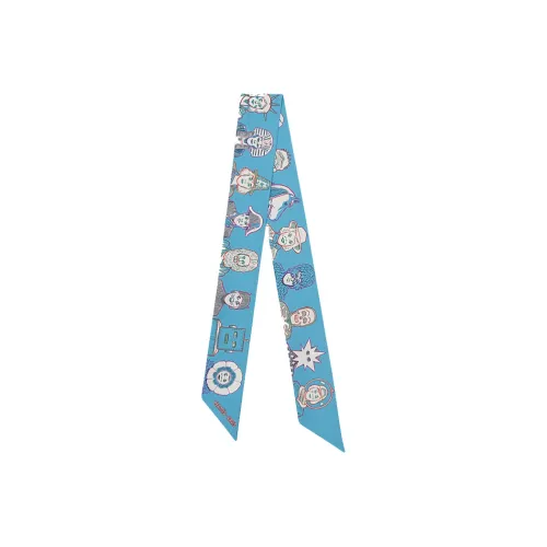 HERMES Silk Scarves Women's Blue