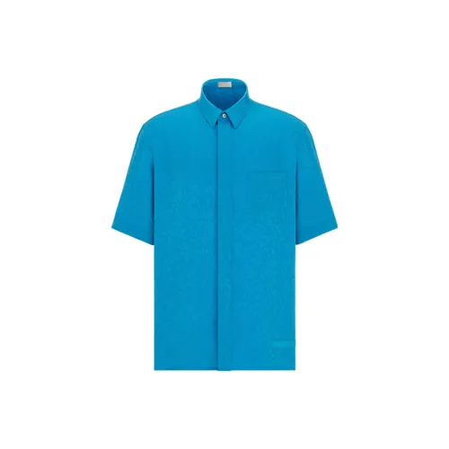 DIOR Quarterly New Products Shirts Men Sky Blue