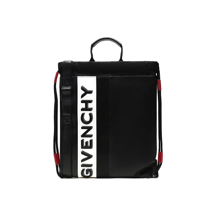 Givenchy Fabric With Leather Carry Backpack Men's Black-0