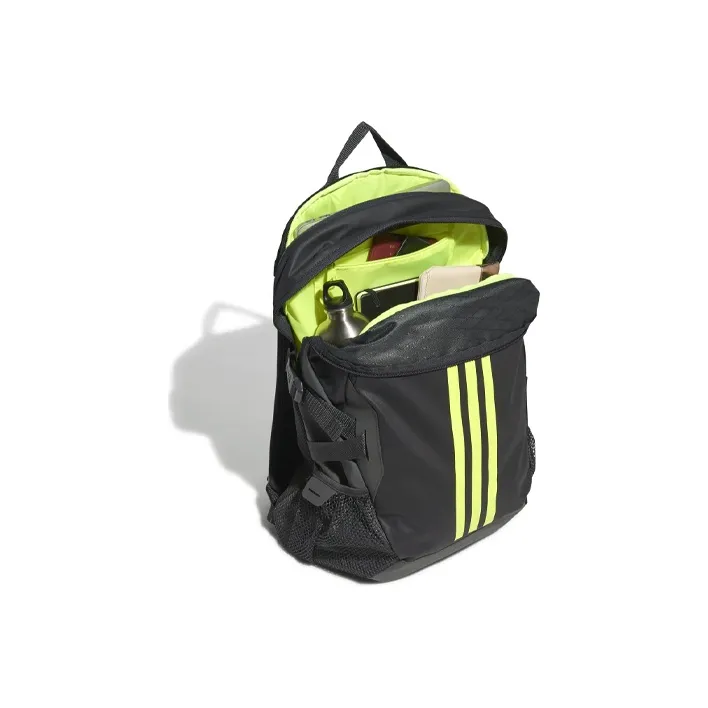 Adidas Polyester Backpack Regular Solid Gray/Neon Yellow-3