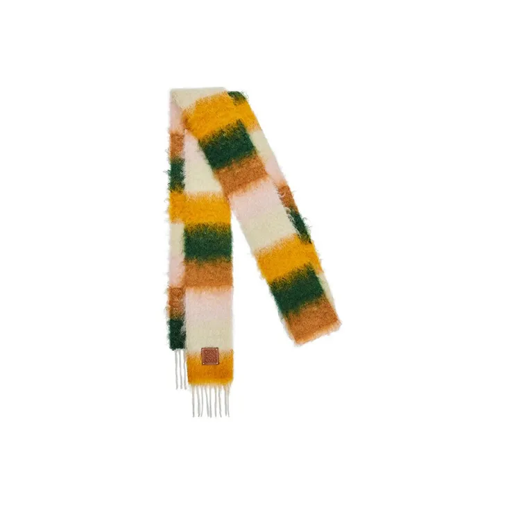 LOEWE Knit Scarves Unisex Orange Yellow-0