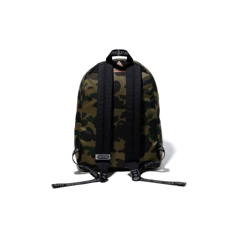 A BATHING APE OUTDOOR PRODUCTS Collaboration Bape Fabric Backpack Regular Unisex Green Yellow-4