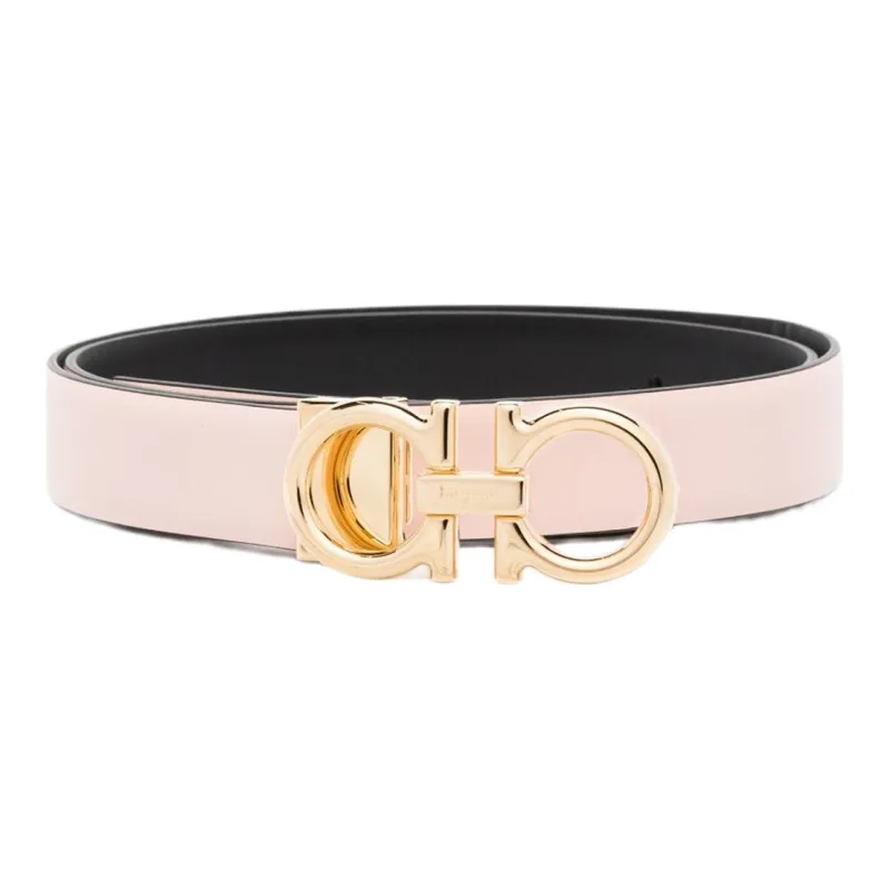 Ferragamo Leather Belts Unisex Pink/Black-0