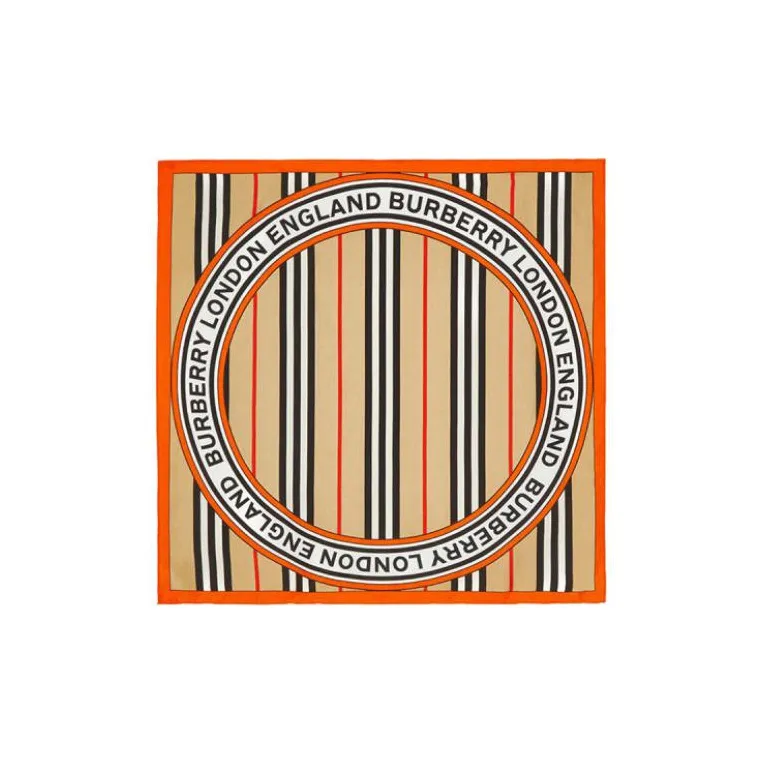 Burberry Silk Scarves Unisex Khaki-2