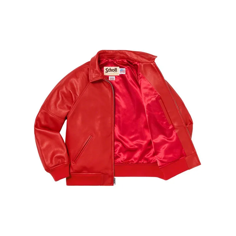 Supreme Schott Martin Wong 8 Ball Leather Varsity Jacket-2