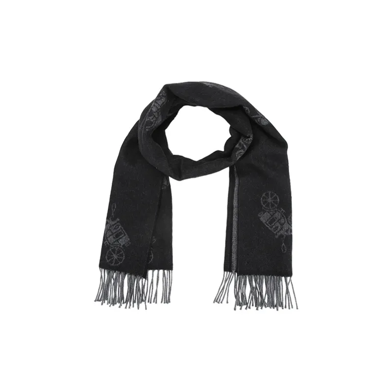 COACH Wool Cashmere Knit Scarves Unisex Black-1