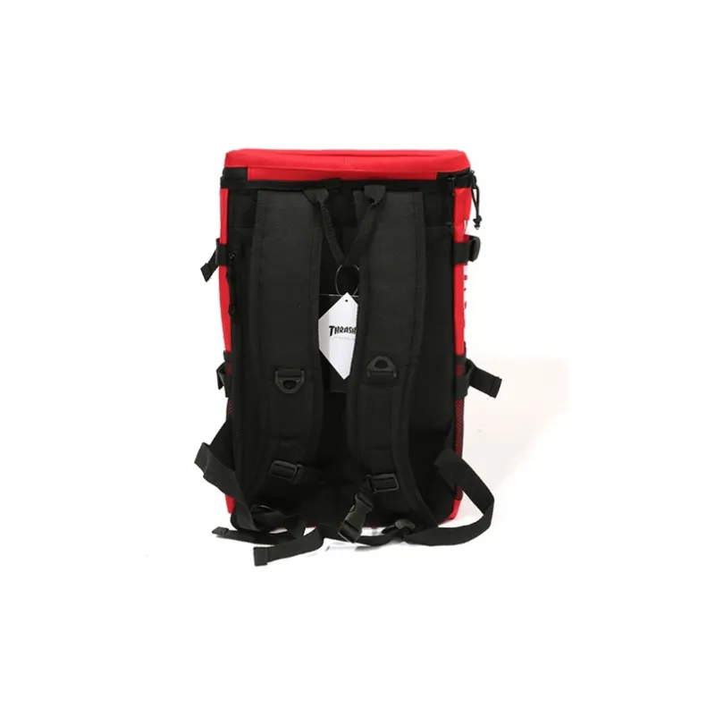 Thrasher Polyester Double-Shoulder Backpack Unisex Red-2