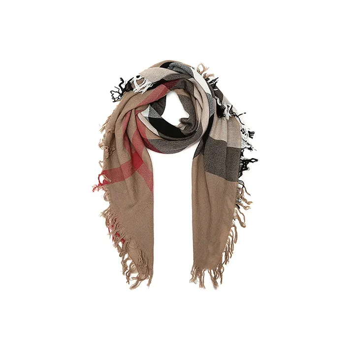 Burberry Wool Knit Scarves Unisex Camel-2