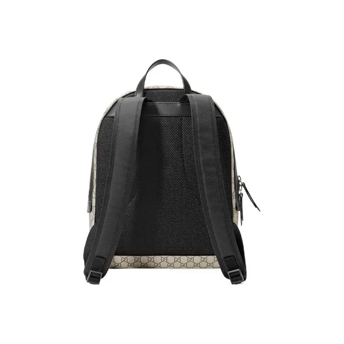 GUCCI Canvas With Leather Backpack Regular Men's Beige-5