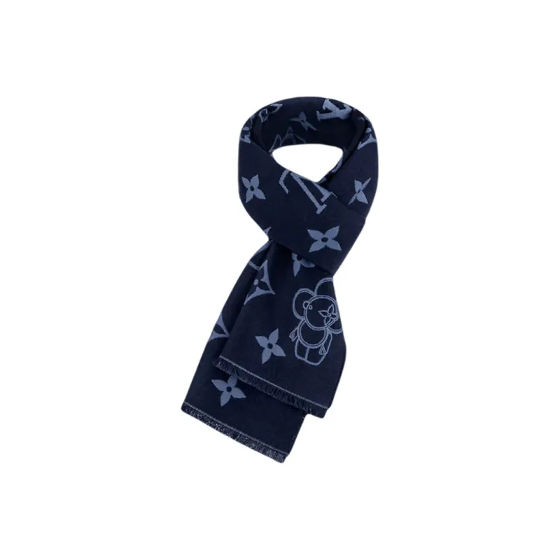LOUIS VUITTON Wool Knit Scarves Unisex-1