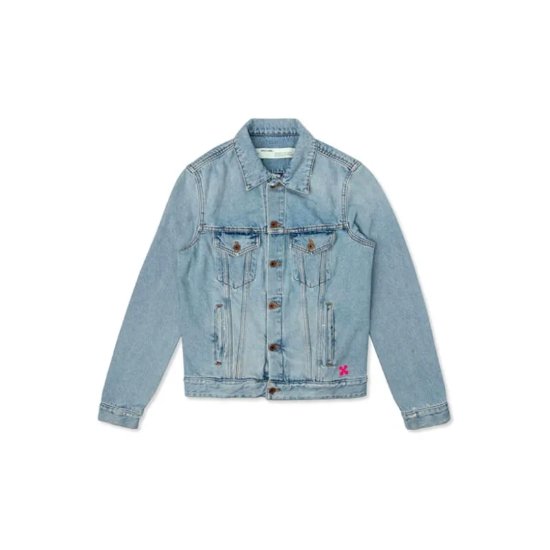 OFF WHITE Slim Bleached Denim Jacket-1