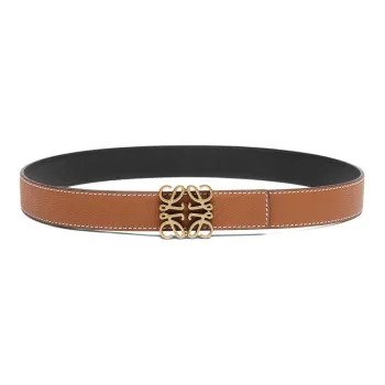 LOEWE Leather Belts Unisex Black/Tawny Width  3.2CM