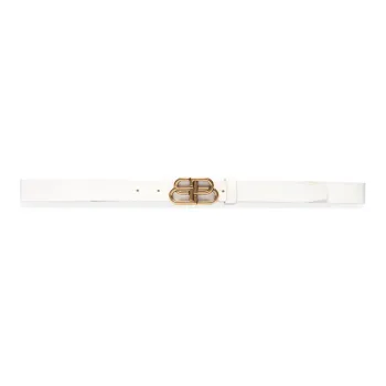 Balenciaga Leather Belts Unisex White