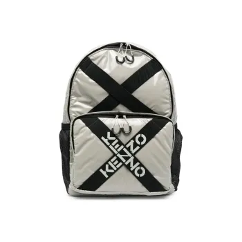 KENZO Letter Logo Fabric Backpack Medium Size Men's Gray