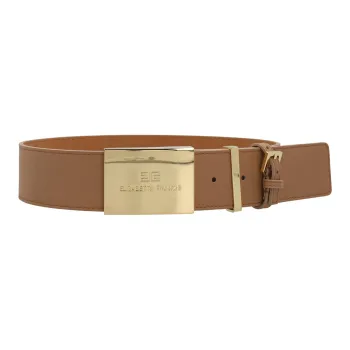 Elisabetta Franchi Leather Belts Unisex Brown