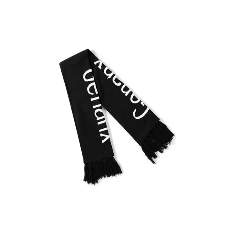 GENANX Knit Scarves Unisex Black-1