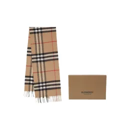 Burberry The Classic Check Cashmere Scarf Brown Female-0