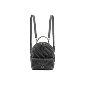 BVLGARI Serpenti Cabochon Cow Leather Backpack Small Size Women's Black