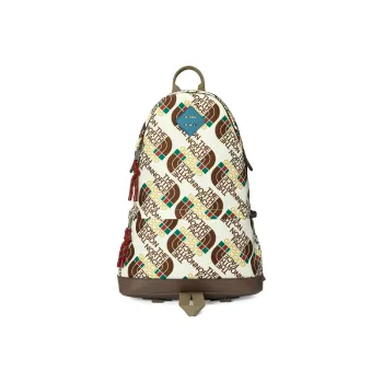 GUCCI The North Face Collaboration Nylon Fabric Backpack Medium Size Unisex Beige, Brown & Multicolor