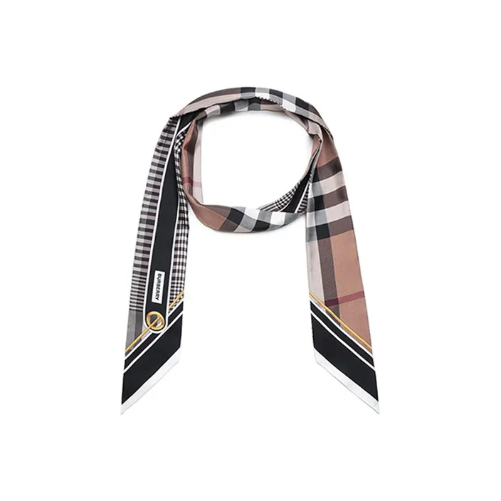 Burberry Silk Scarves Unisex Black-2