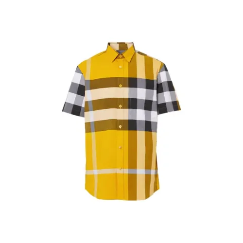 Burberry Shirts Men Bright Ochre Stone Color