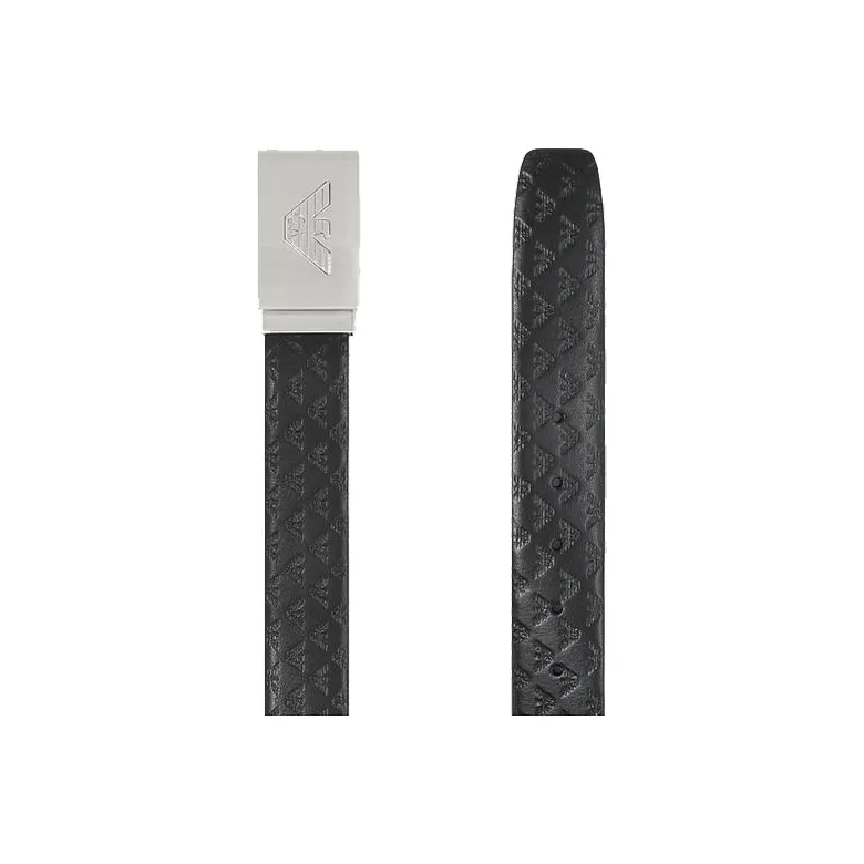 EMPORIO ARMANI Leather Belts Men Black-1