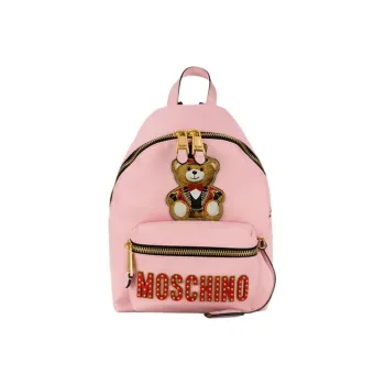 MOSCHINO Teddy Polyurethane Backpack Women's Pink