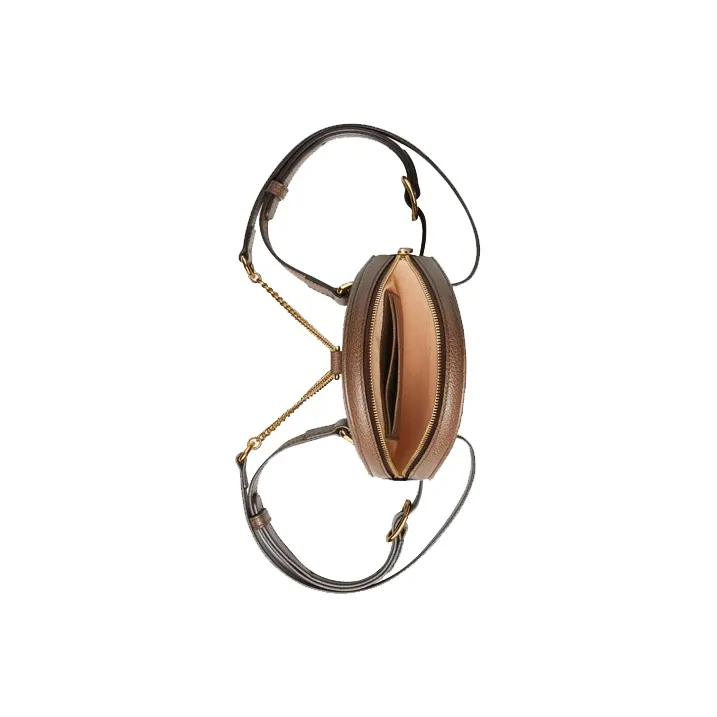 GUCCI Ophidia GG Monogram Mini Round Backpack Female Brown-5