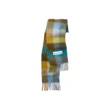 Acne Studios Knit Scarves Unisex Olive Green Turquoise Blue/Gray
