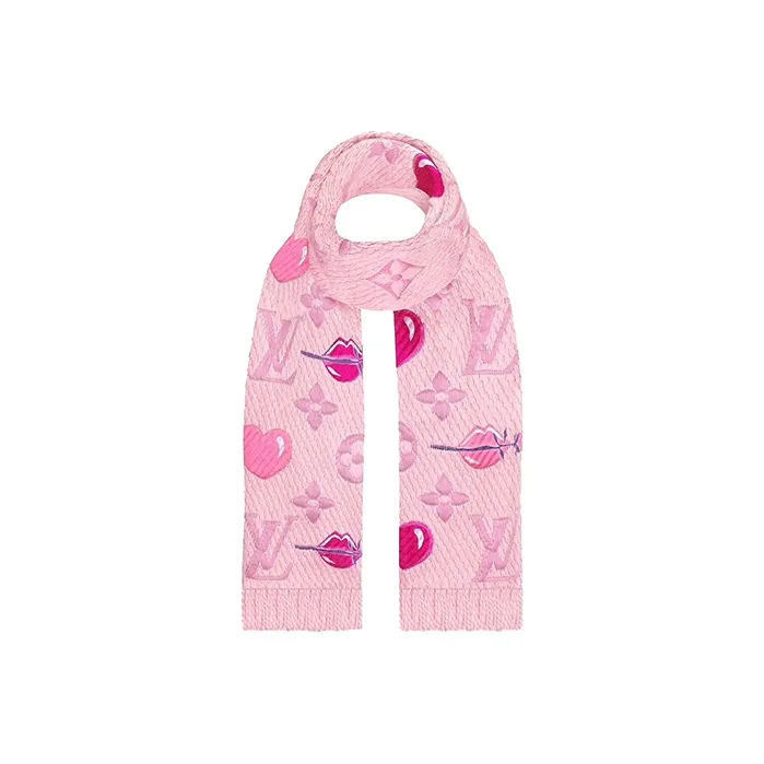 LOUIS VUITTON Scarves Unisex Pink-2