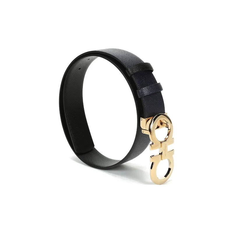 Ferragamo Leather Belts Women's Blue Black-1