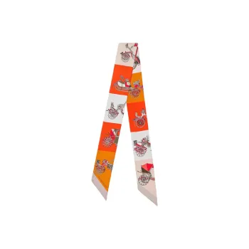 HERMES Silk Scarves Unisex Orange