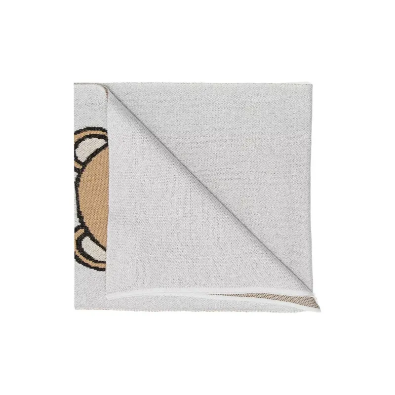 MOSCHINO Knit Scarves Unisex Gray-1