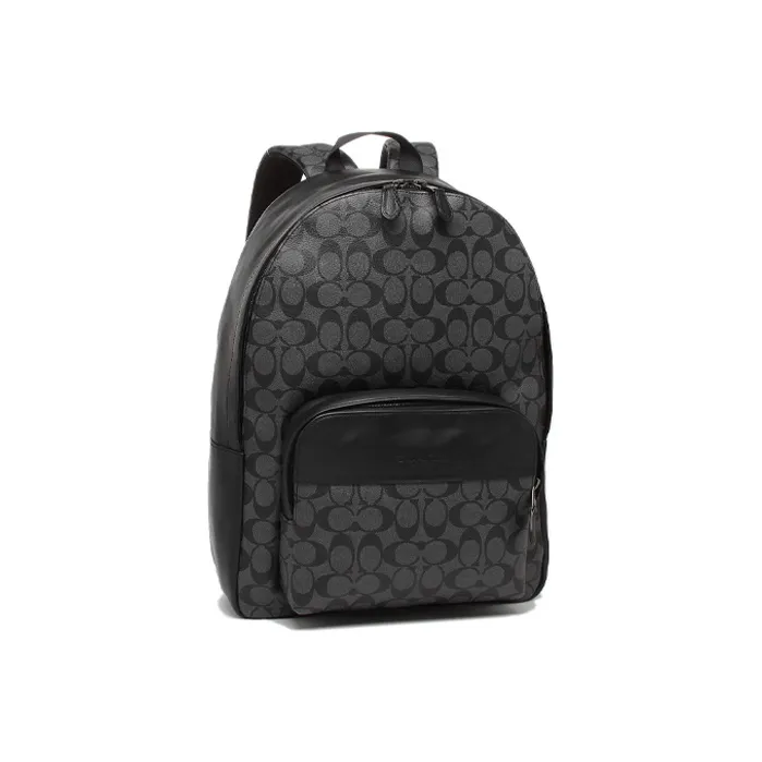 COACH Houston Canvas With Leather Backpack Medium Size Men's Charcoal/Black-2