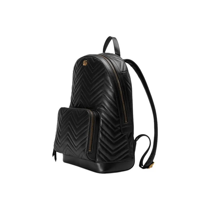 GUCCI GG Marmont Quilting Leather Backpacks Men's Black-1