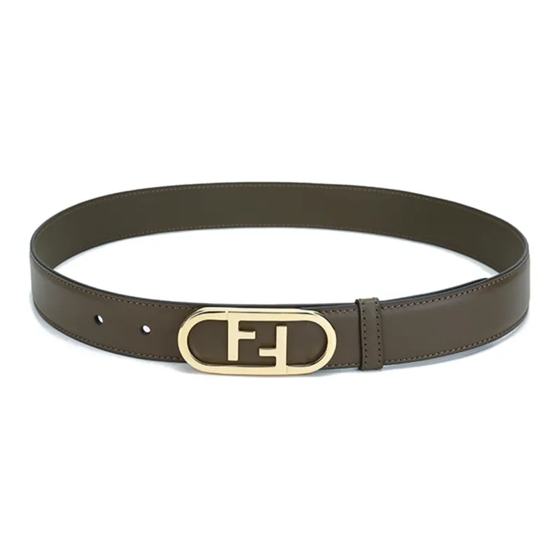 FENDI Leather Belts Women's Dark Green-2