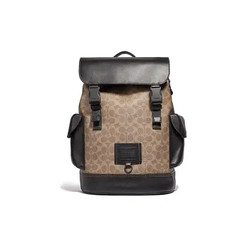 COACH Rivington Artificial Leather Backpack Large Size Men's Khaki