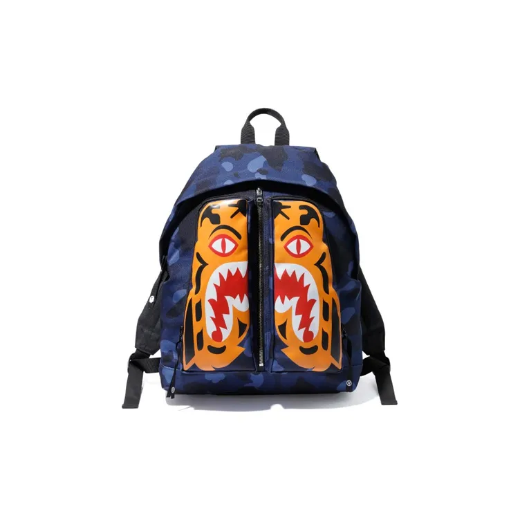 A BATHING APE Bape Polyester Backpack Unisex Blue-0