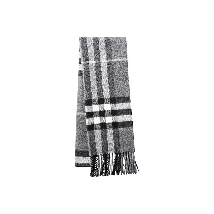 Burberry Knit Scarves Unisex Black Gray Color-1